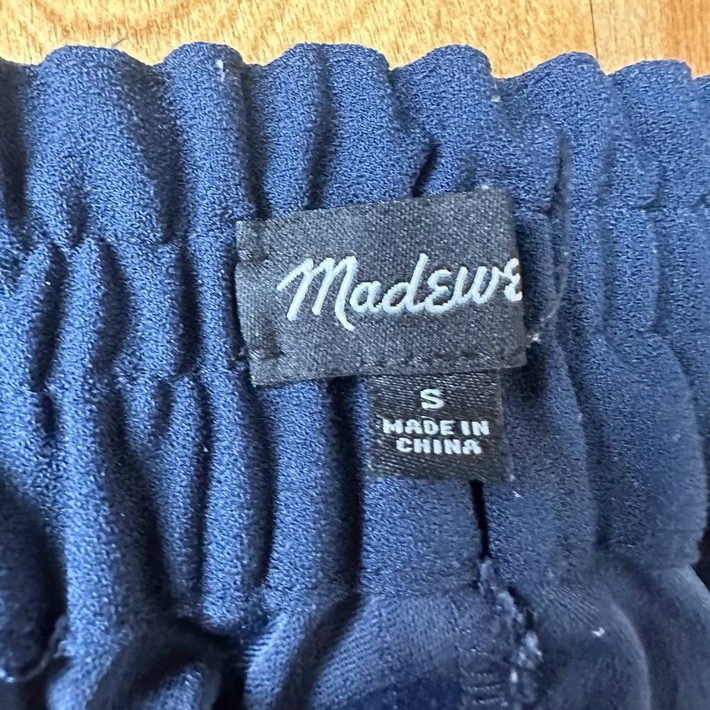 Madewell Caldwell Navy Blue High Rise Crop Trousers Size S - Picture 3 of 4